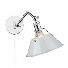  3306-A1W CH-DB - Orwell CH 1 Light Articulating Wall Sconce in Chrome with Dusky Blue shade